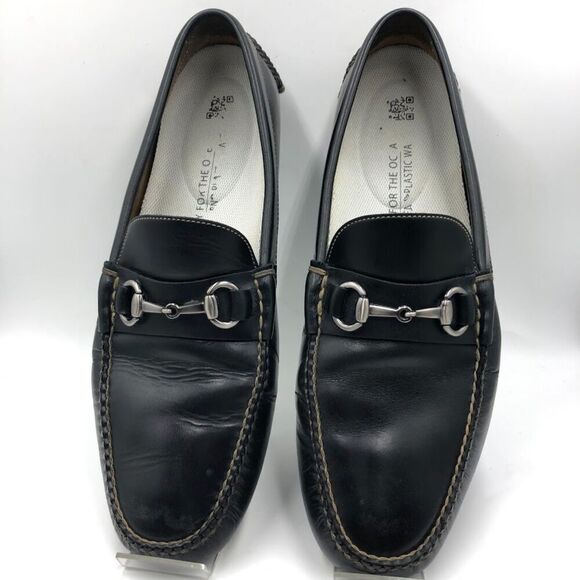 Peter Millar Men\'s Black Leather Slip On Loafers Driving Shoes Size 11.5M Brazil main image 5
